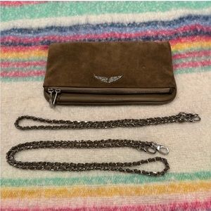 NWOT Zadig & Voltaire rock suede clutch bag